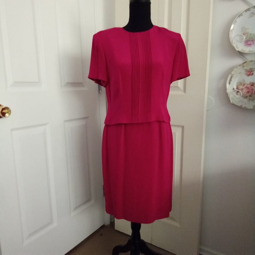 Talbots 100% Silk Ruby Red Dress